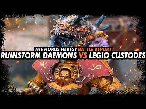 Даemons Ruinstorm против Legio Custodes в Ересь Хоруса: Сражение за судьбу Галактики